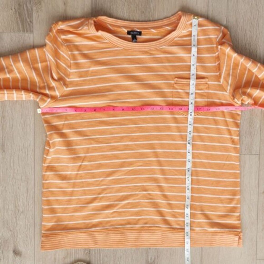 Women’s Talbots Orange and White Long Sleeve‎ Top size L - Picture 11 of 12